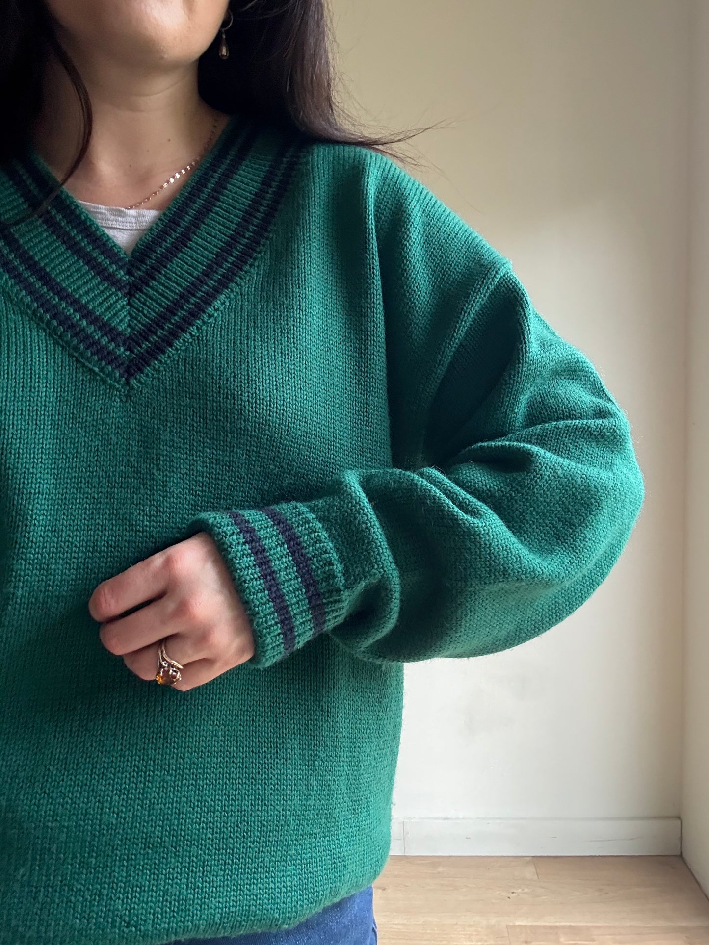 Vintage Cricket Style Jumper, XL