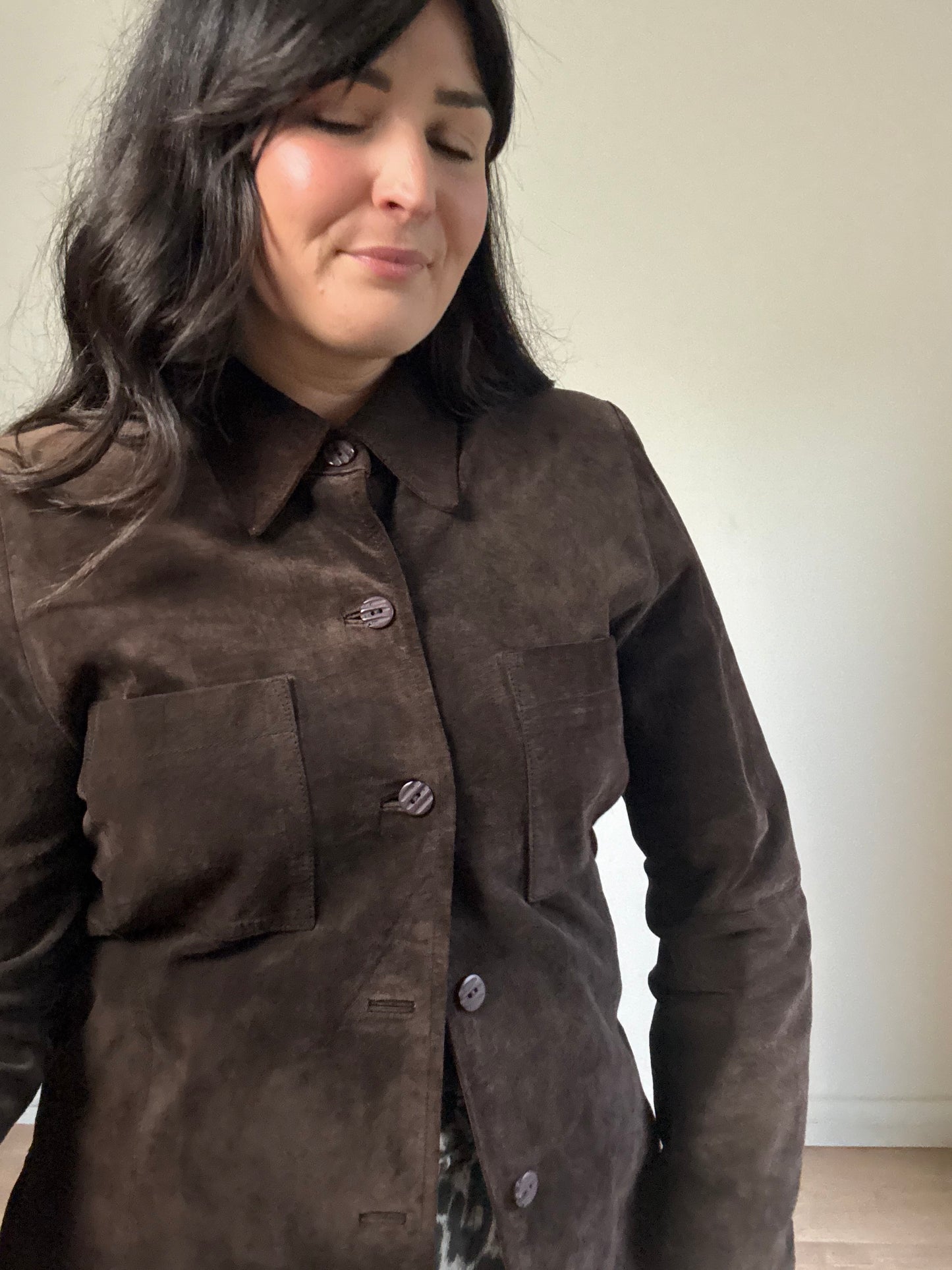 Vintage Suede Shirt Jacket, S/M