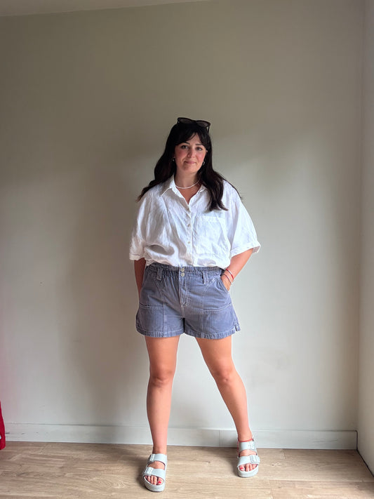 Seventy + Mochi Contrast Stitch Shorts, L