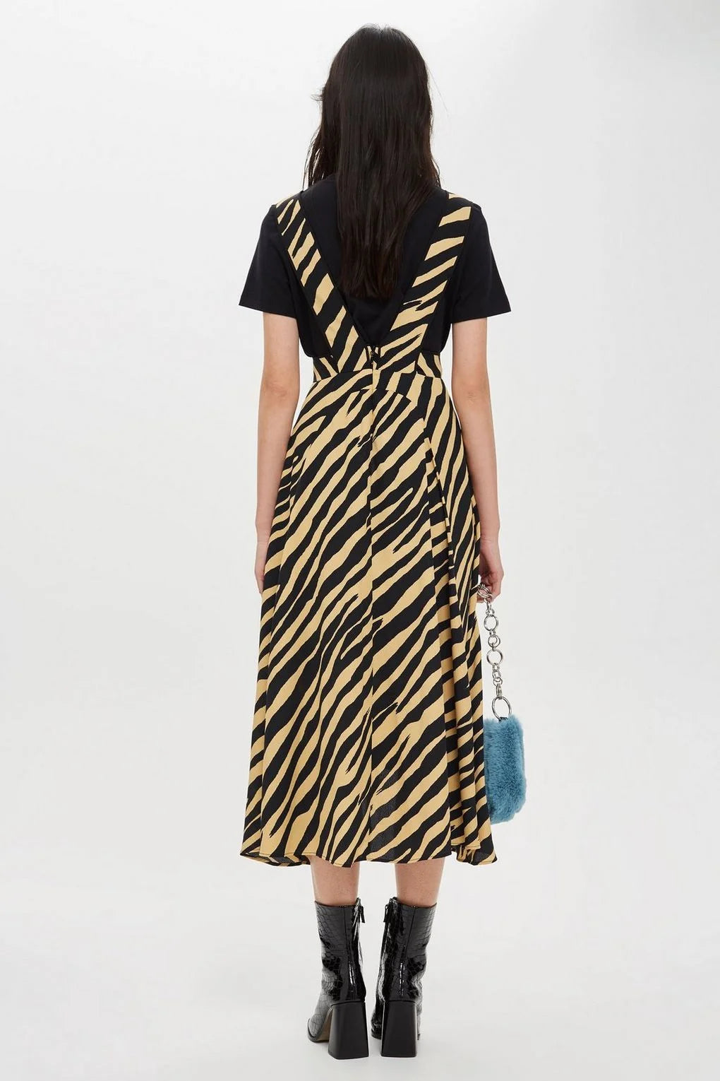 Zebra Topshop Frill Midi Dress, 8