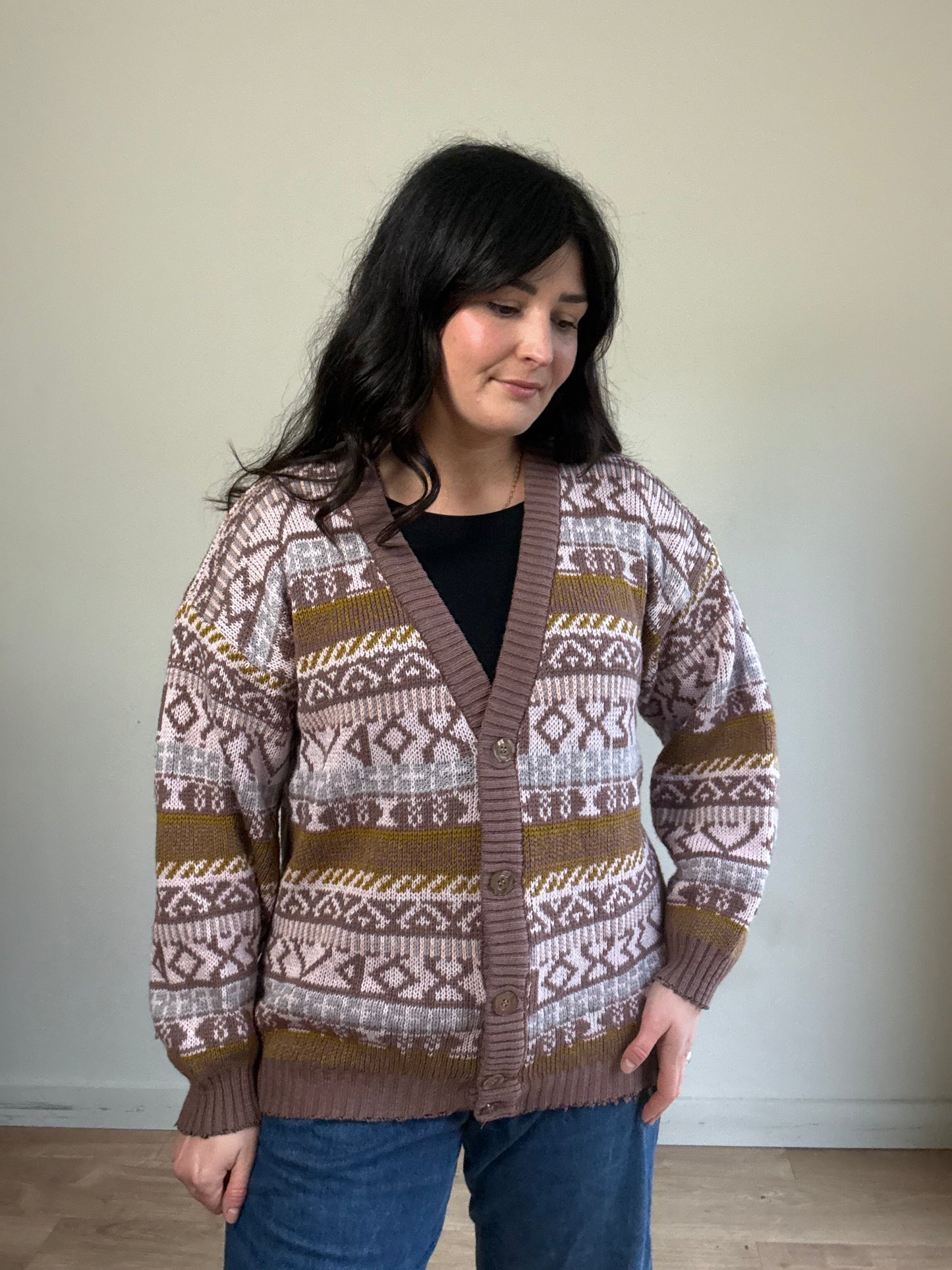 Vintage Fairisle Boxy Cardigan, M/L