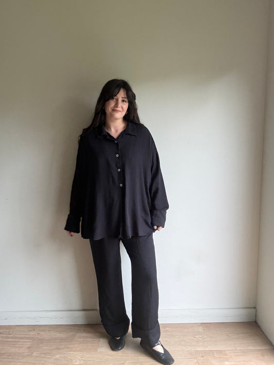 Black Sleeper Shirt & Trousers, Size 1