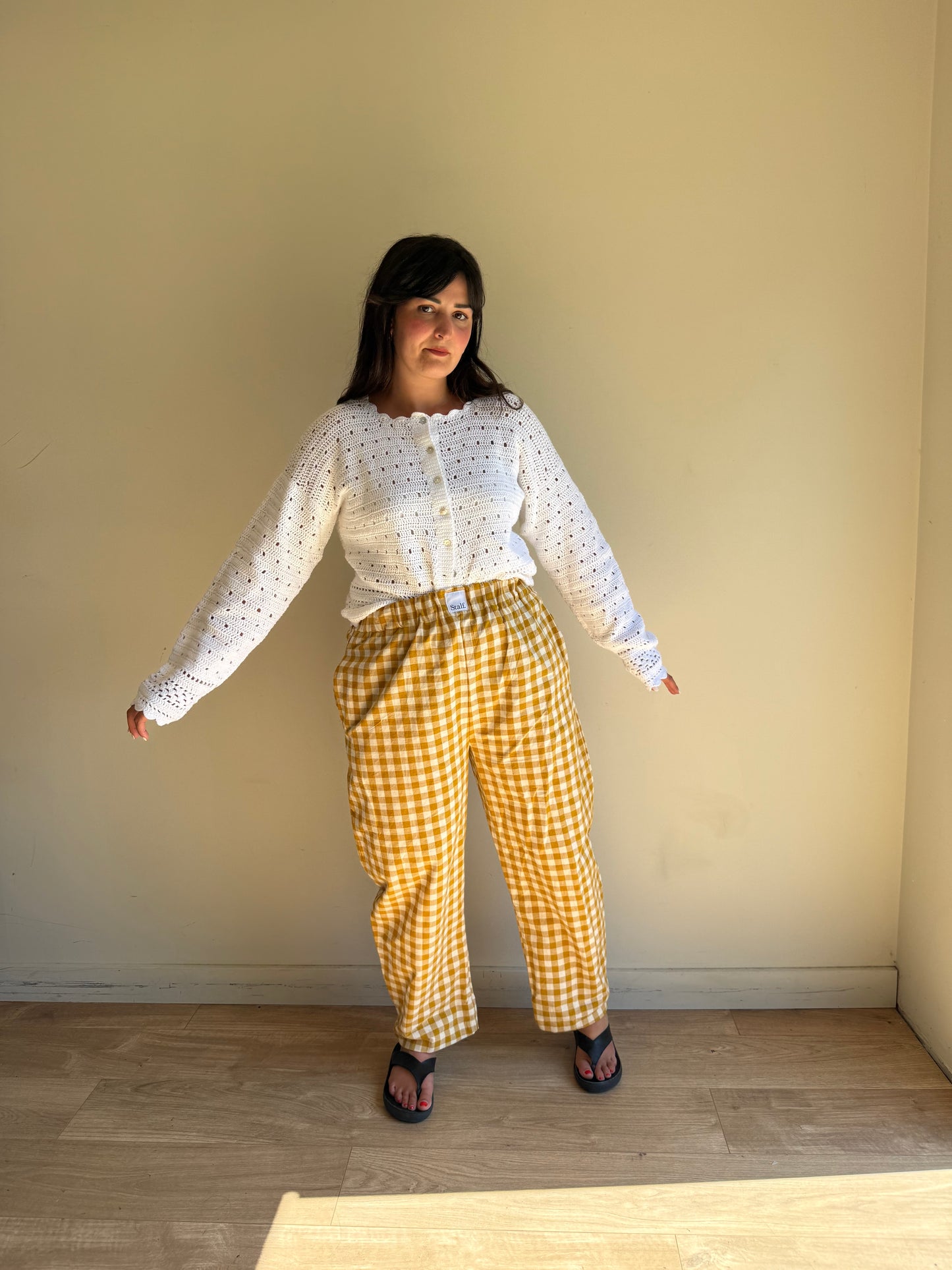 Stalf Gingham Cocoon Leg Trousers, M-L