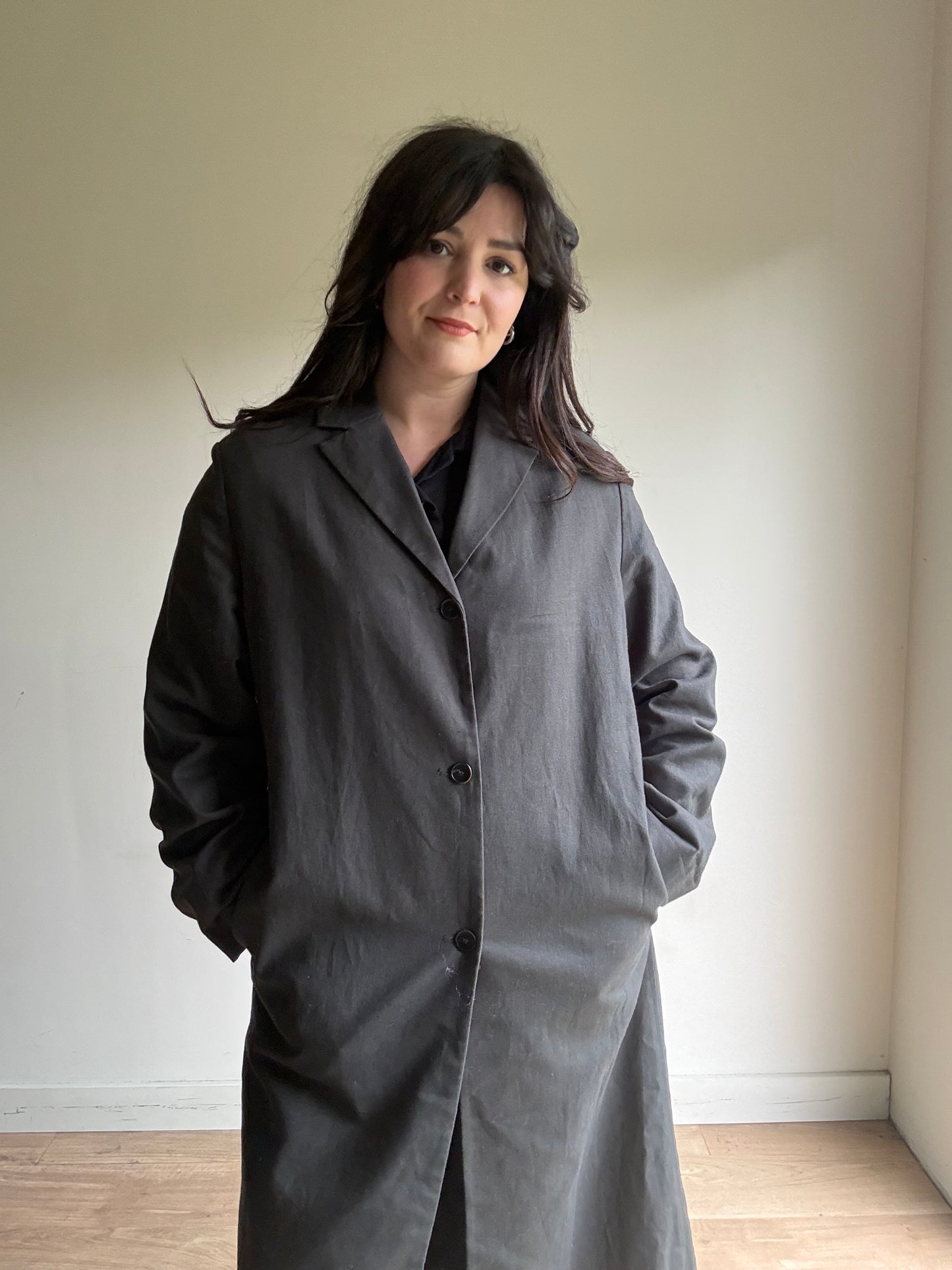 Zara Cotton & Linen Duster Jacket, L