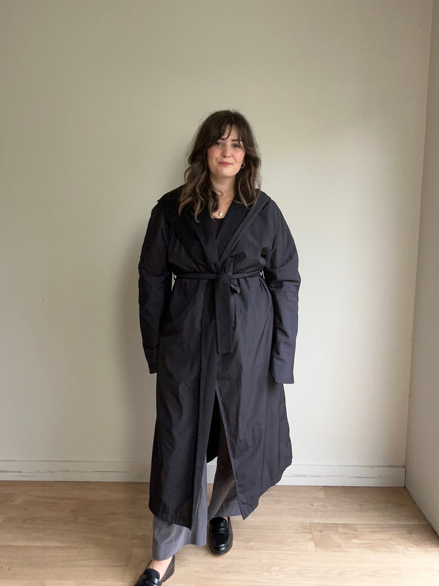 Vintage Reversible Hooded Tie Coat, M/L