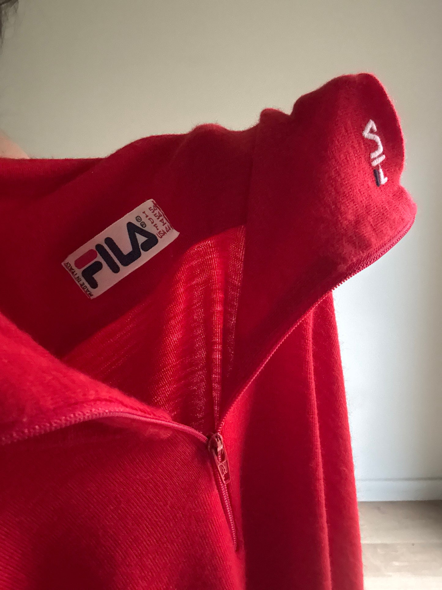 Vintage Fila Wool Zip Up Base Layer, L