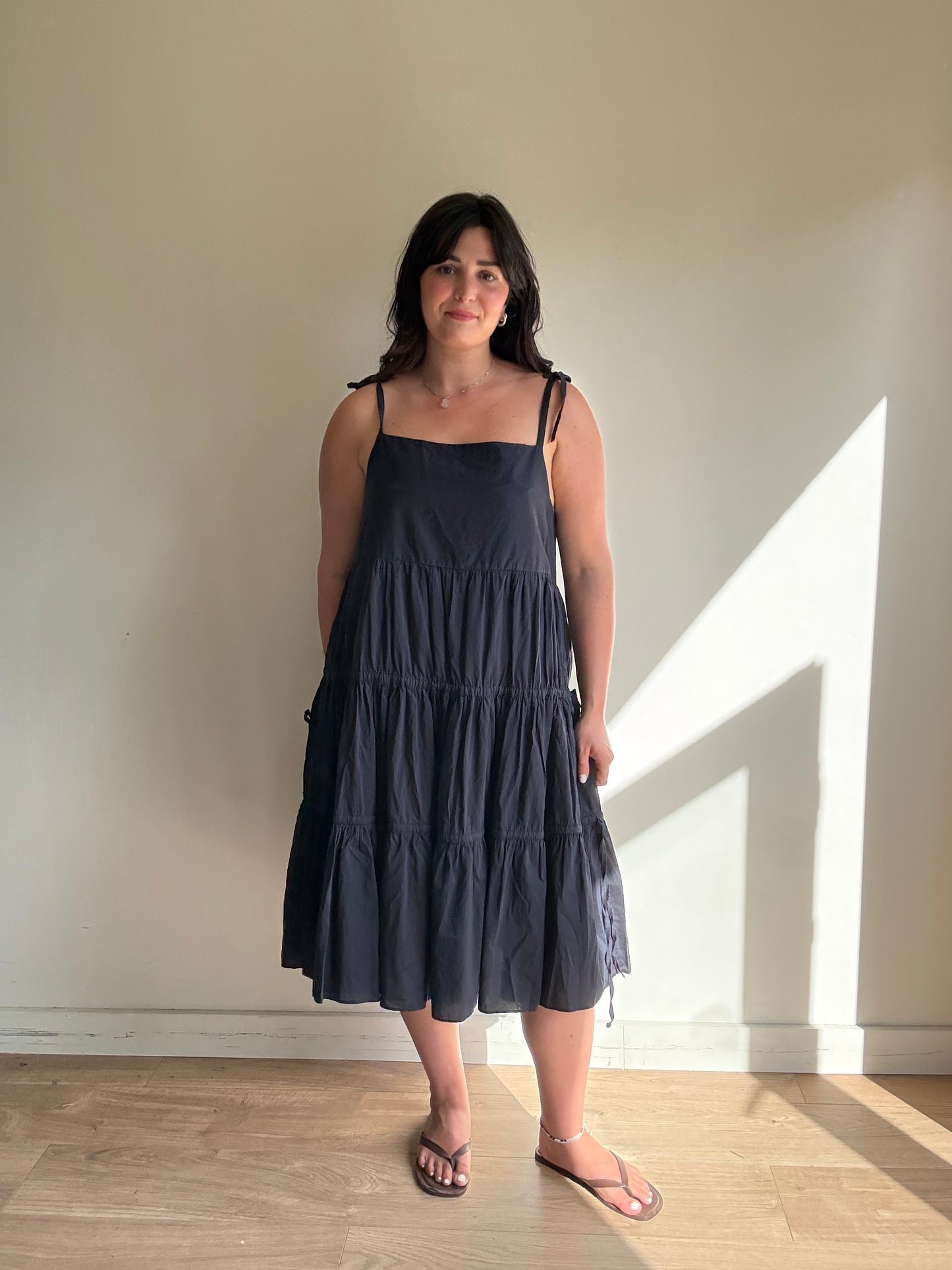 YMC Tiered Cotton Silk Pamela Dress, L