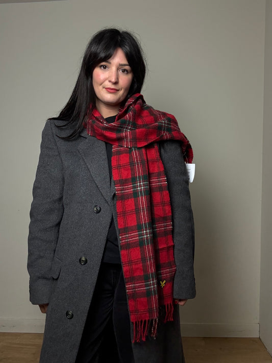 Check Lambswool Scarf, O/S