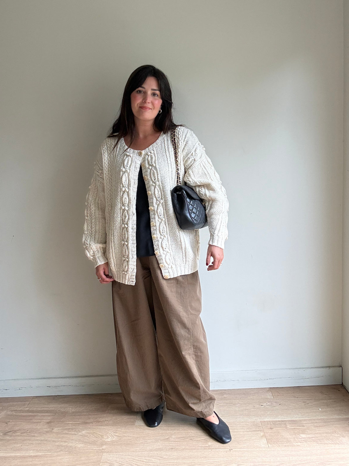Chunky Hand knit Grandad Cardigan, XL