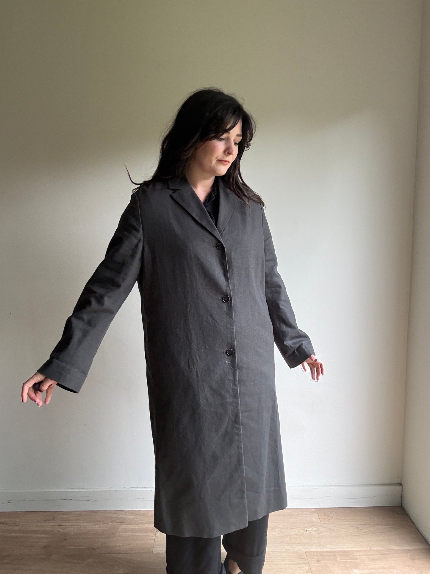 Zara Cotton & Linen Duster Jacket, L