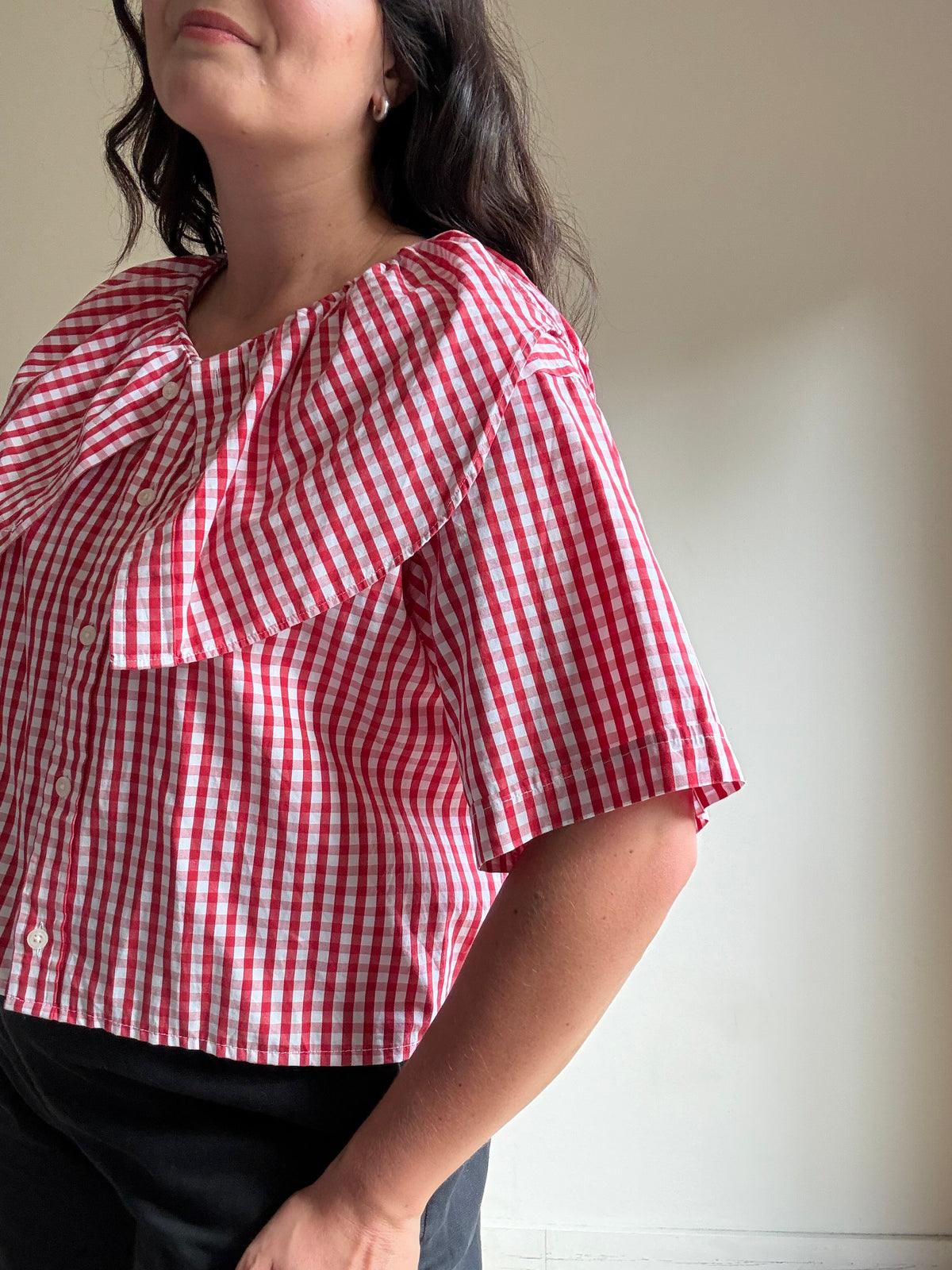 Made by SJP Handmade Gingham Blouse, L