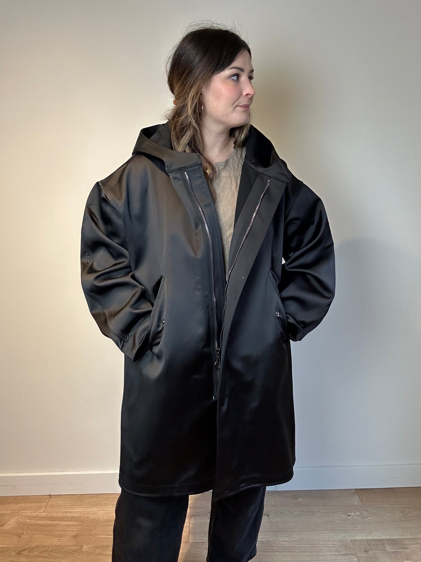 Nomia Black Balloon Coat - Size S Oversized