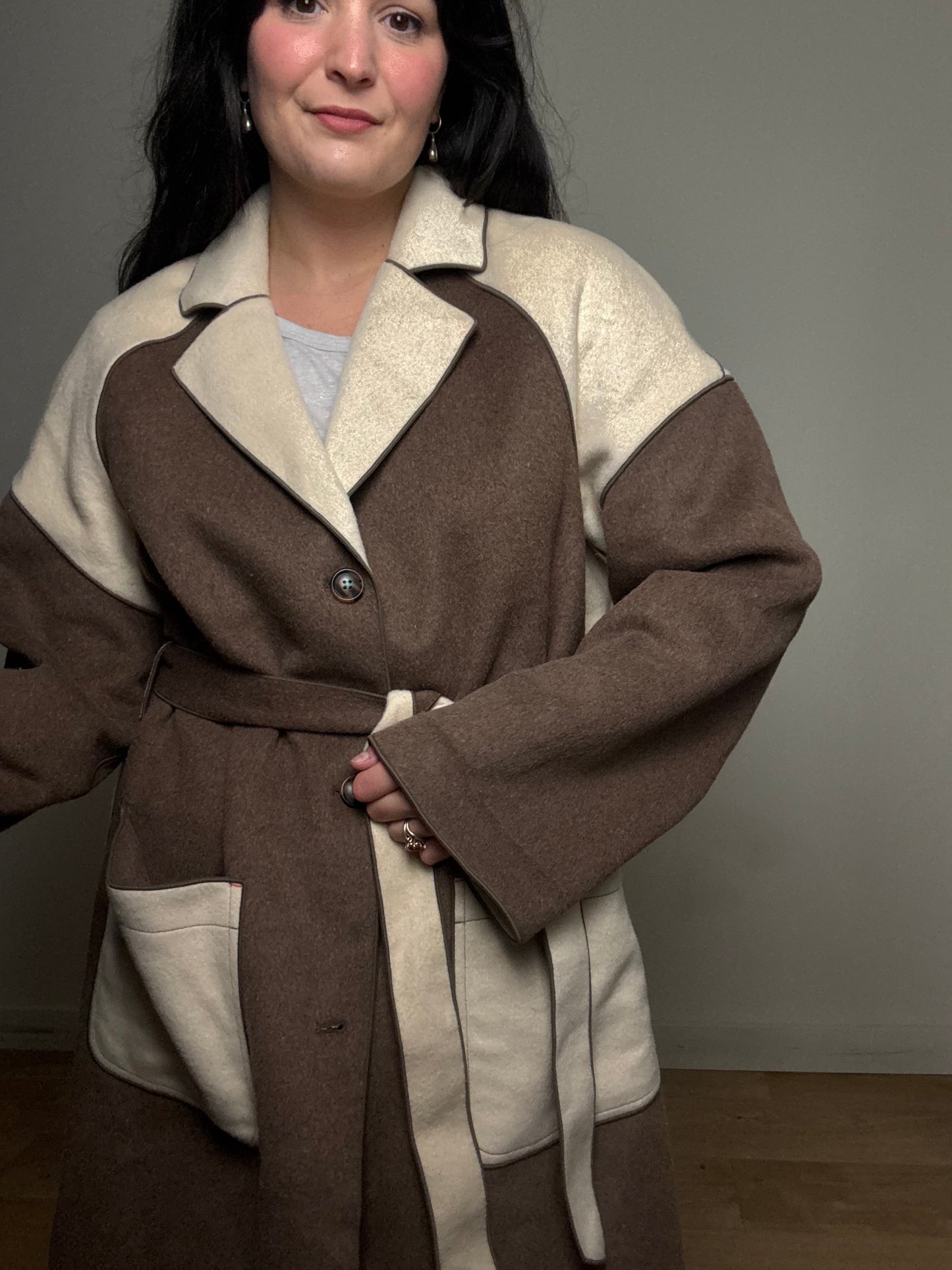 White Stuff Contrast Wool Coat, 18