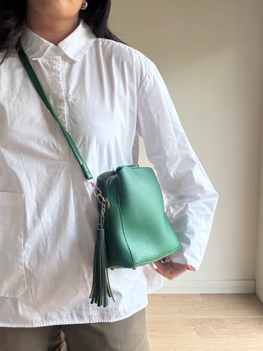 Leather Crossbody Bag, One Size