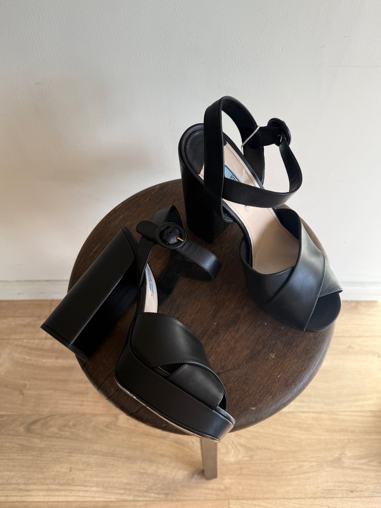 Prada Leather Platform Heels in Box, Size 40