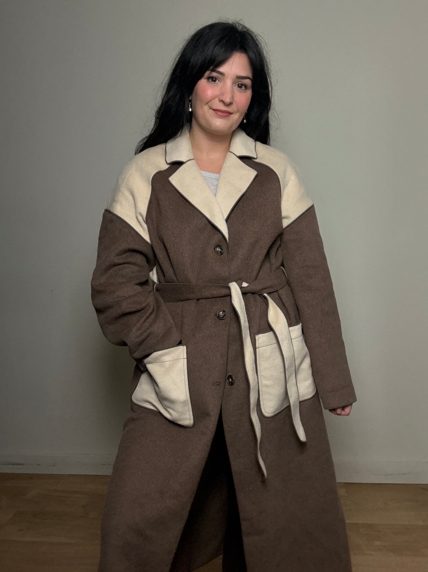 White Stuff Contrast Wool Coat, 18