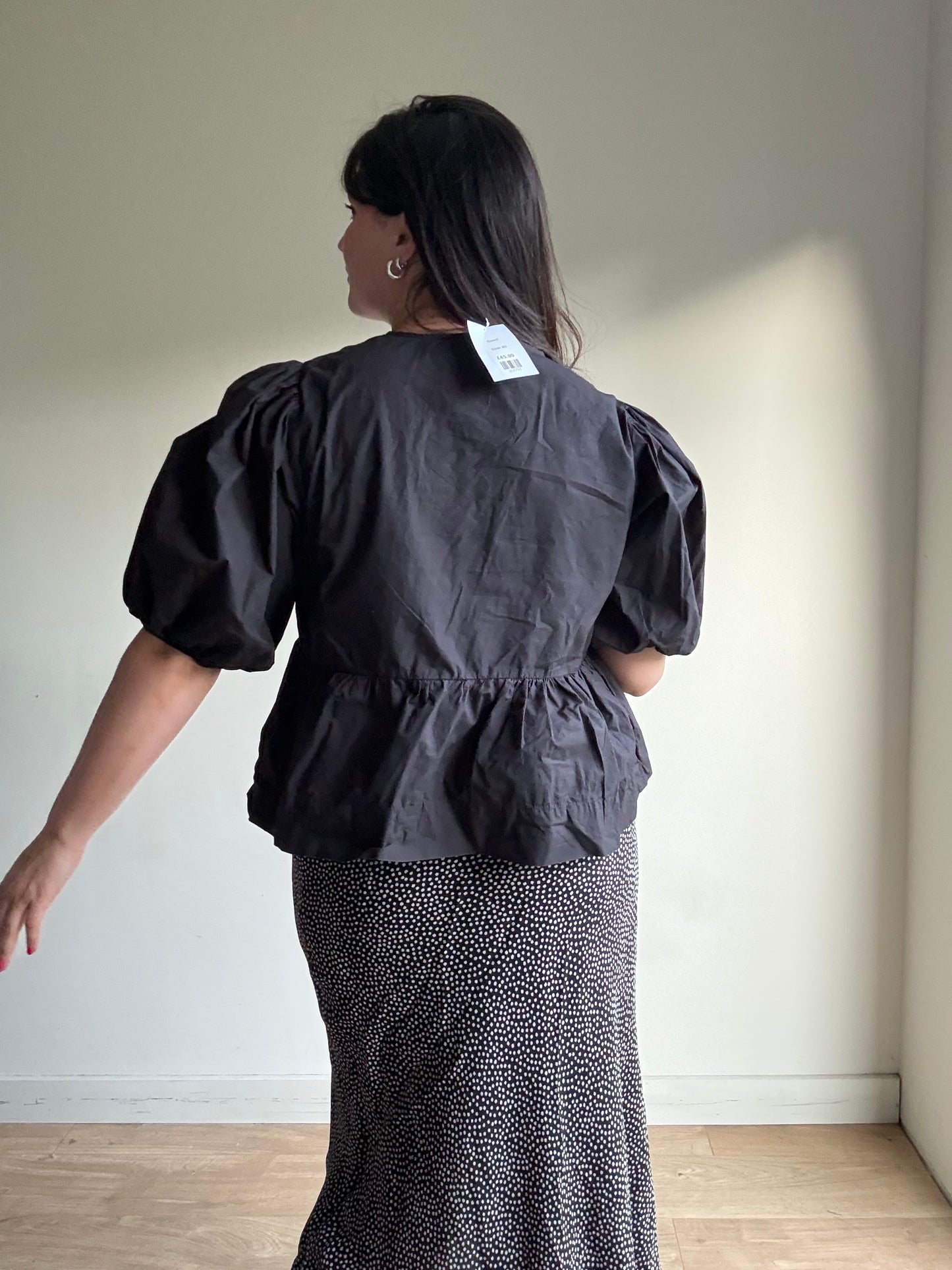 Ganni Tie Front Cotton Blouse, 40