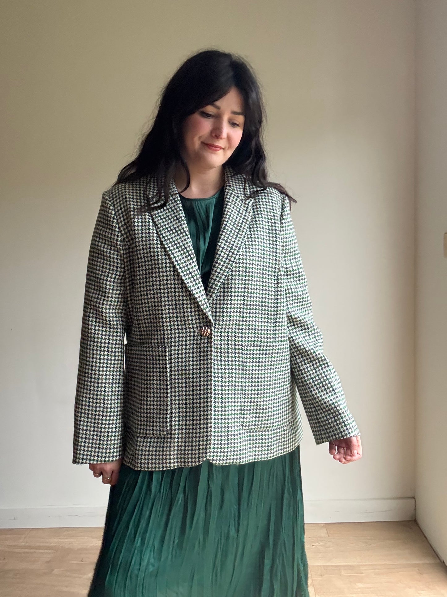 LK Bennett NEW Houndstooth Wool Blazer, 18