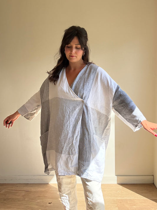 Oska Wrap Tunic Blouse, XL-XXL