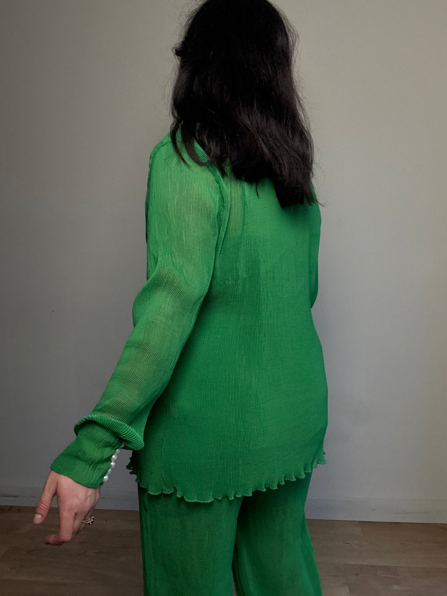 KAI Collective (Set) Plisse Shirt and Trousers Co-Ord, XL