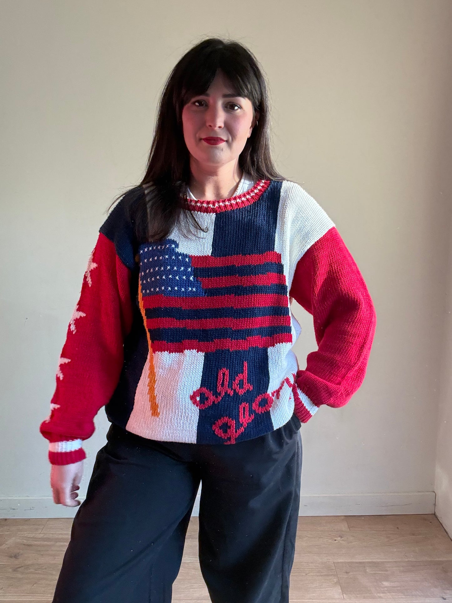 Vintage Hand Knit from Peru, Size M/L
