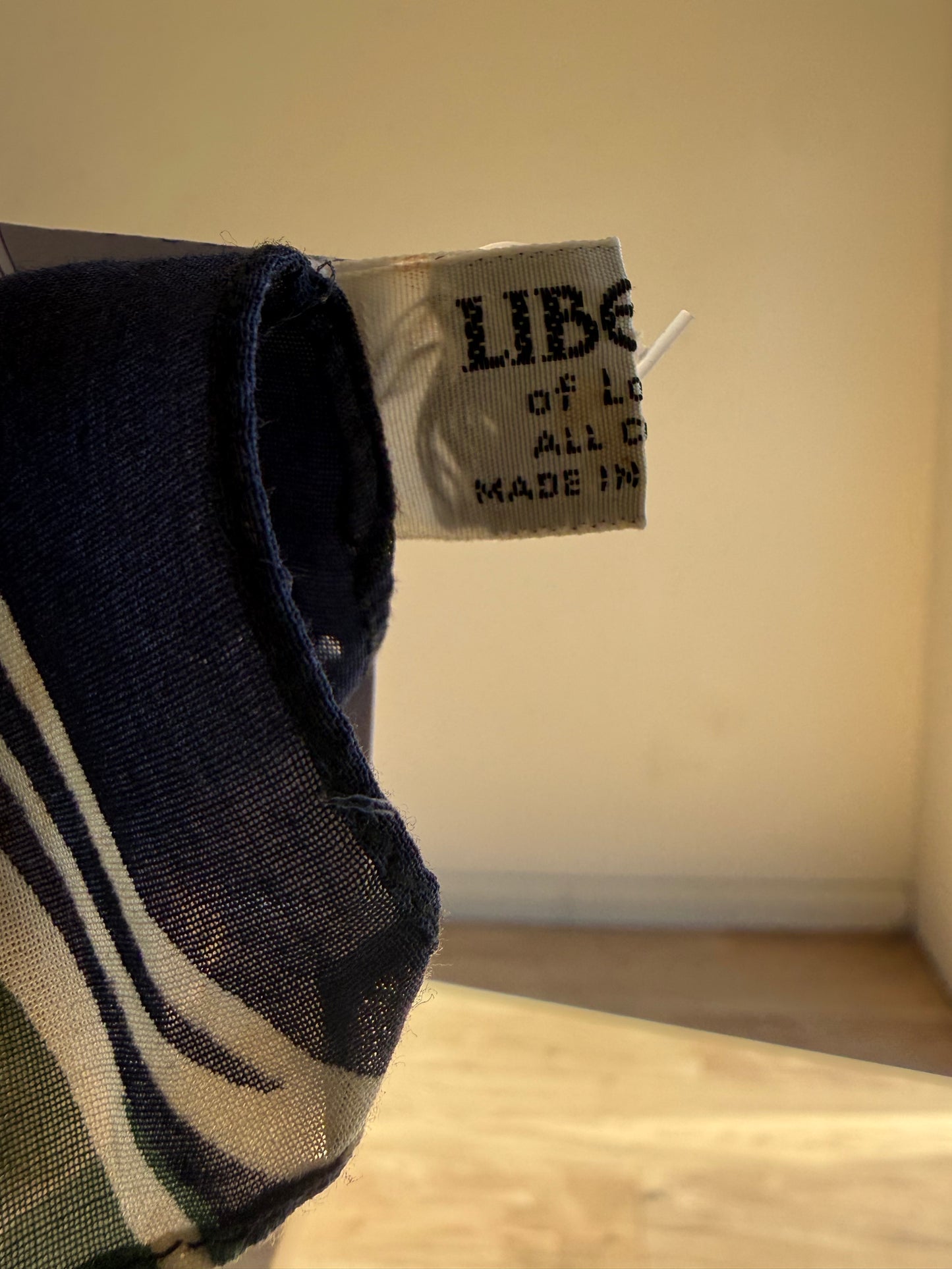 Vintage Liberty Printed Cotton Scarf / Cover-up, One Size