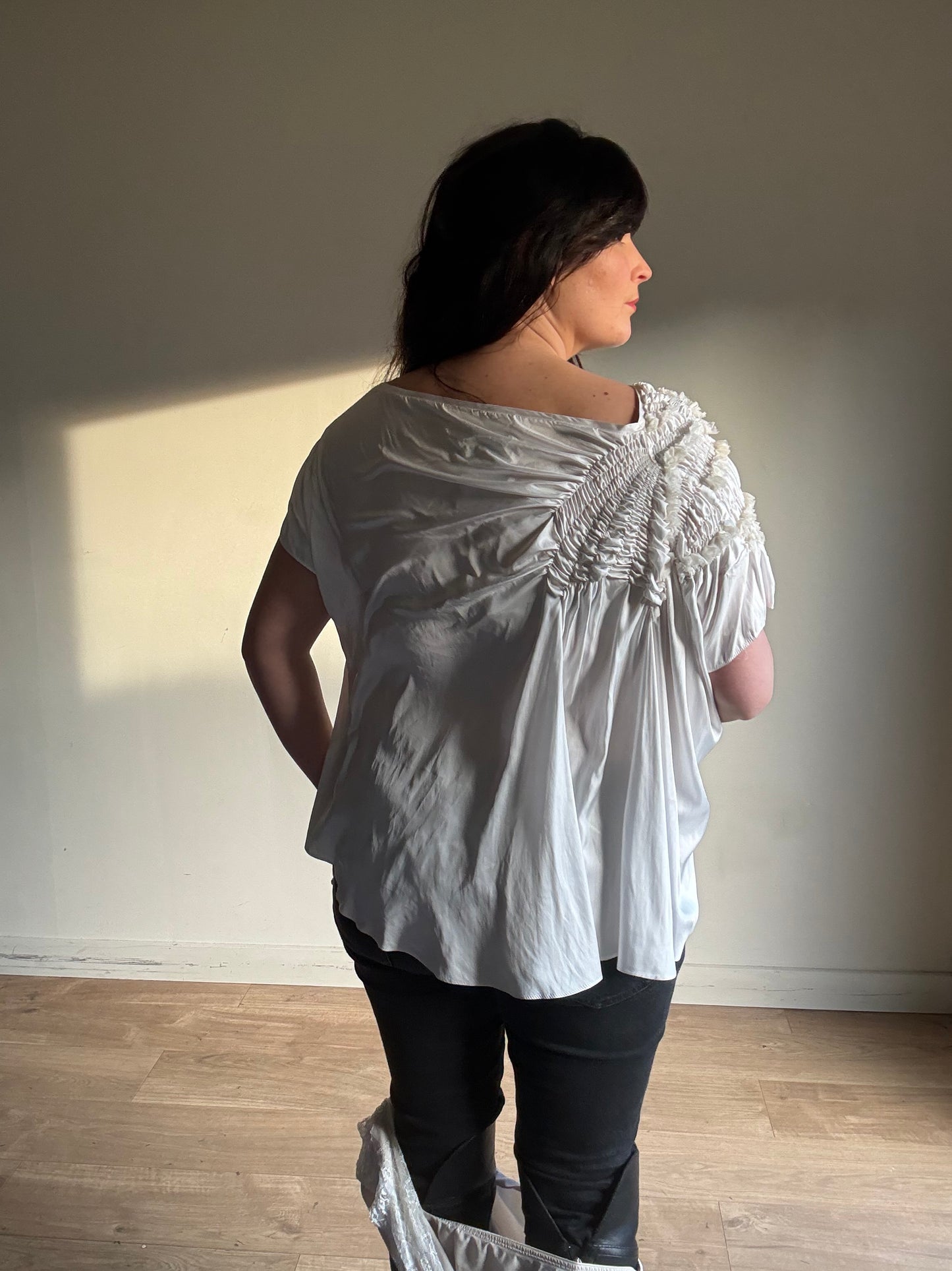 All Saints Silk Ruffle Top, 12