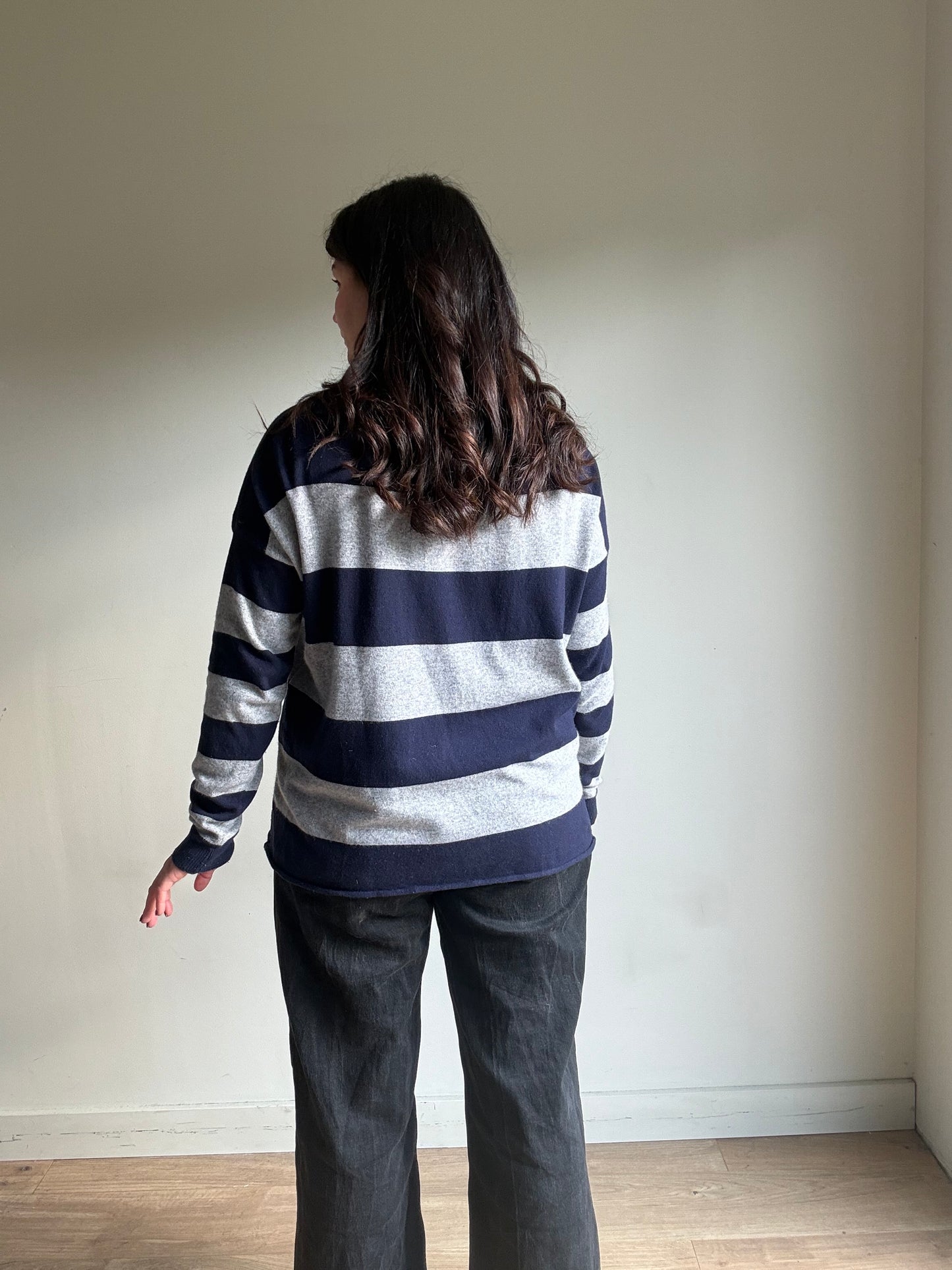 Cashmere & Silk Stripe Jumper, L / XL
