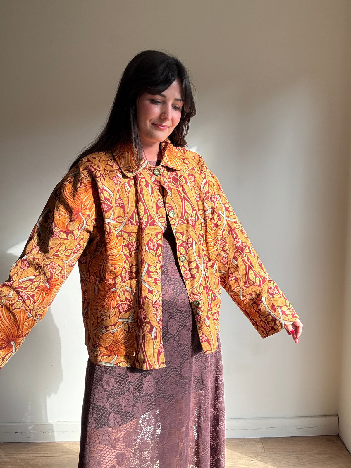 Handmade William Morris Boxy Jacket, XL
