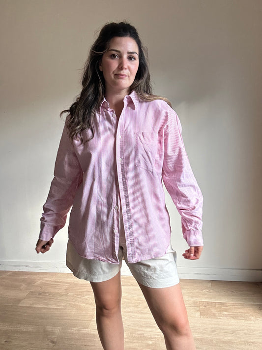 Pink Vintage BHS Stripe Shirt, L - XL