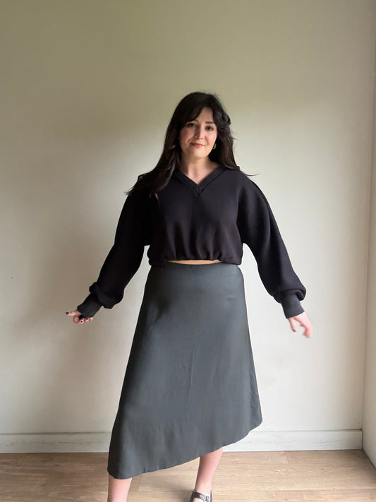 OSKA NEW Slanted Hem Midi Skirt, 3 (UK 14-16)