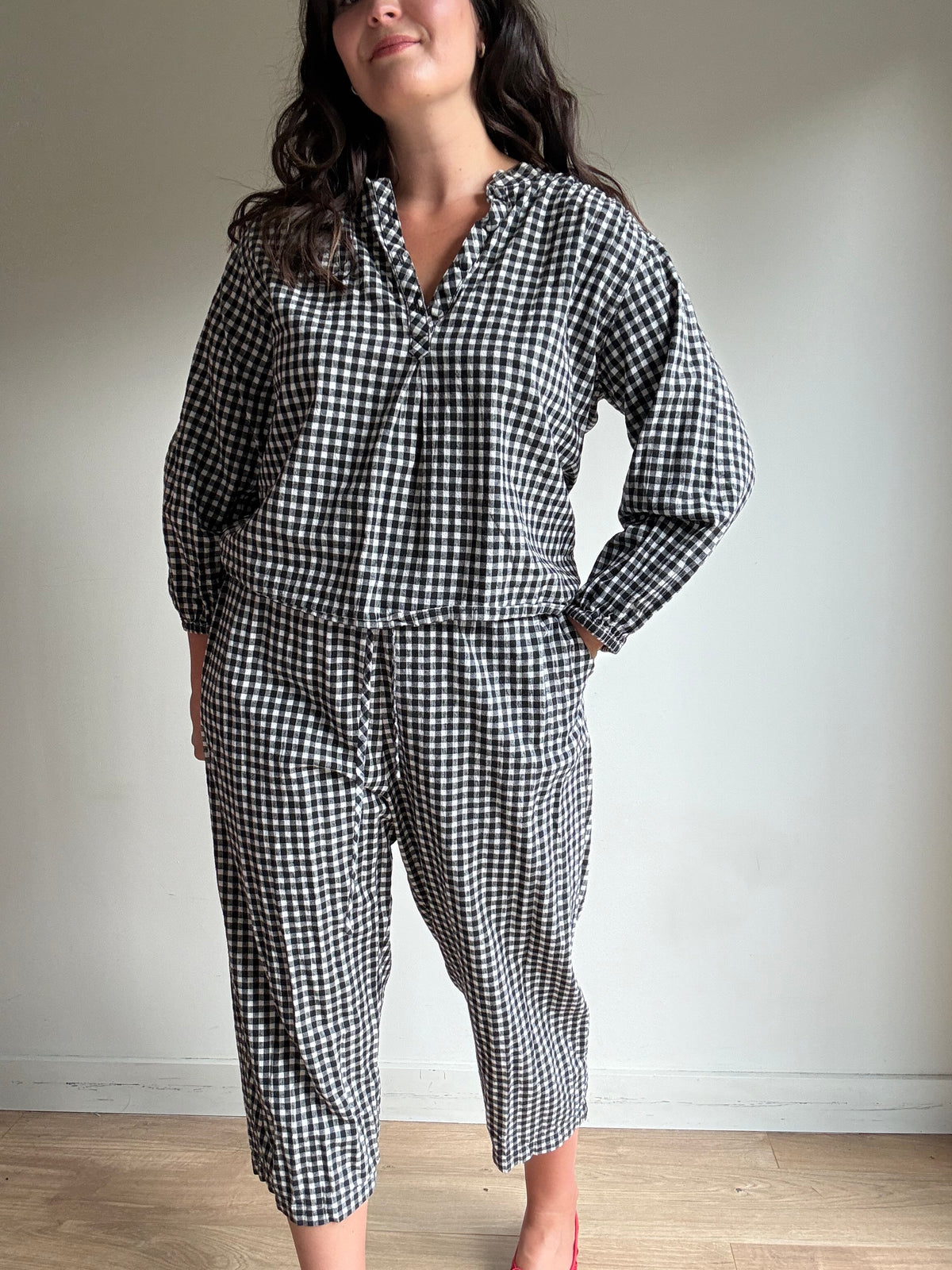 Sideline Gingham Lounge Set, M