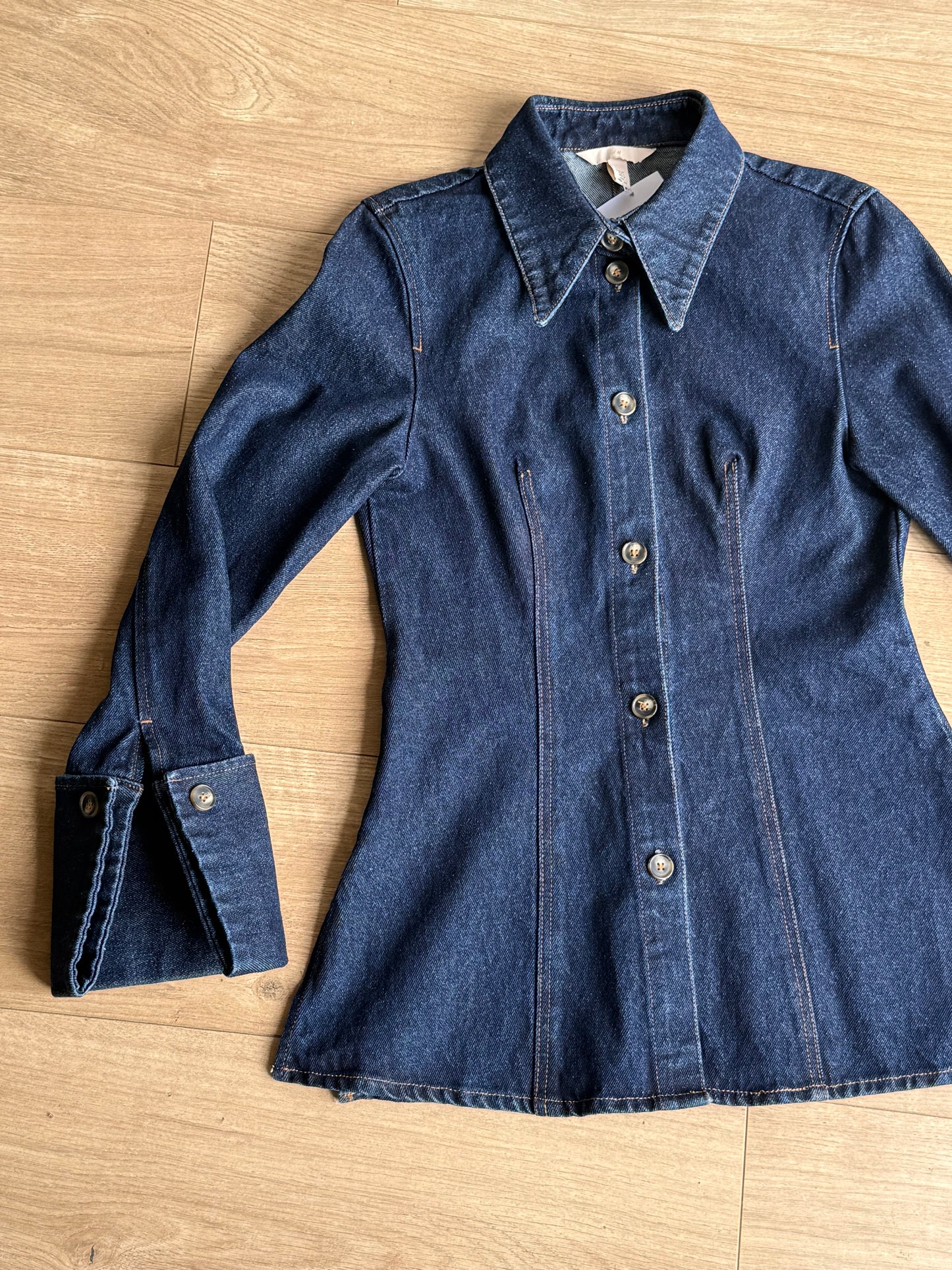 H&M Waisted Heavy Denim Shirt, 8