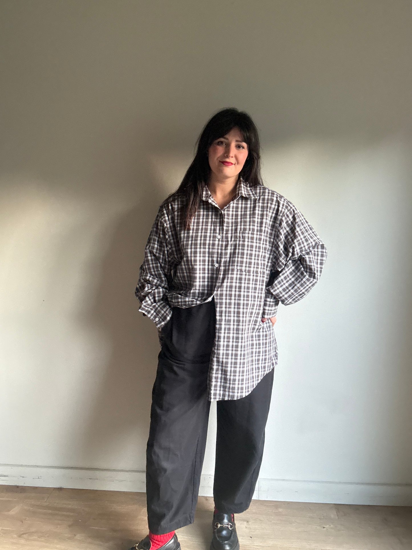 Collusion Check Shirt, UK 10 (oversized)
