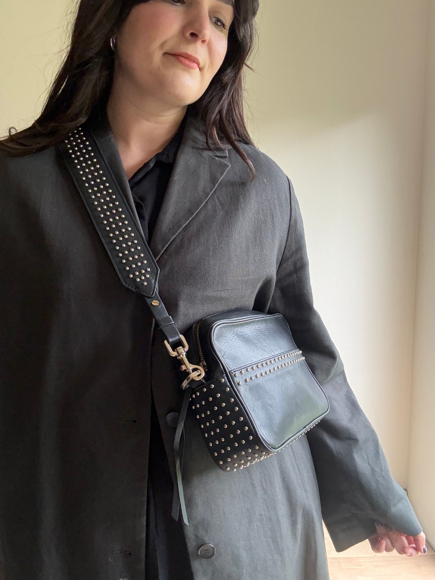 Anine Bing Studded Leather Bag, One Size