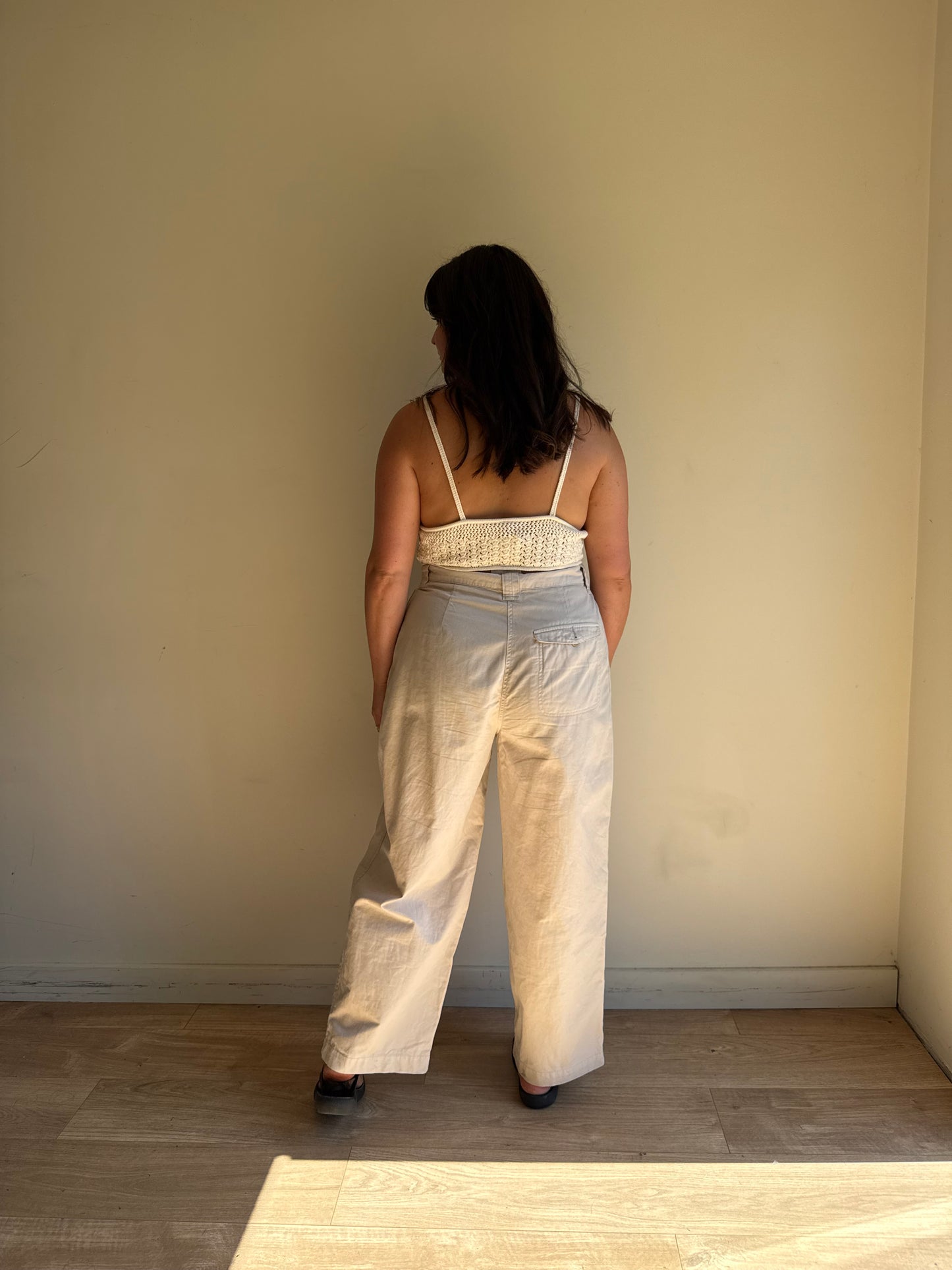 Toast Cotton & Linen Wide Leg Trousers, 14