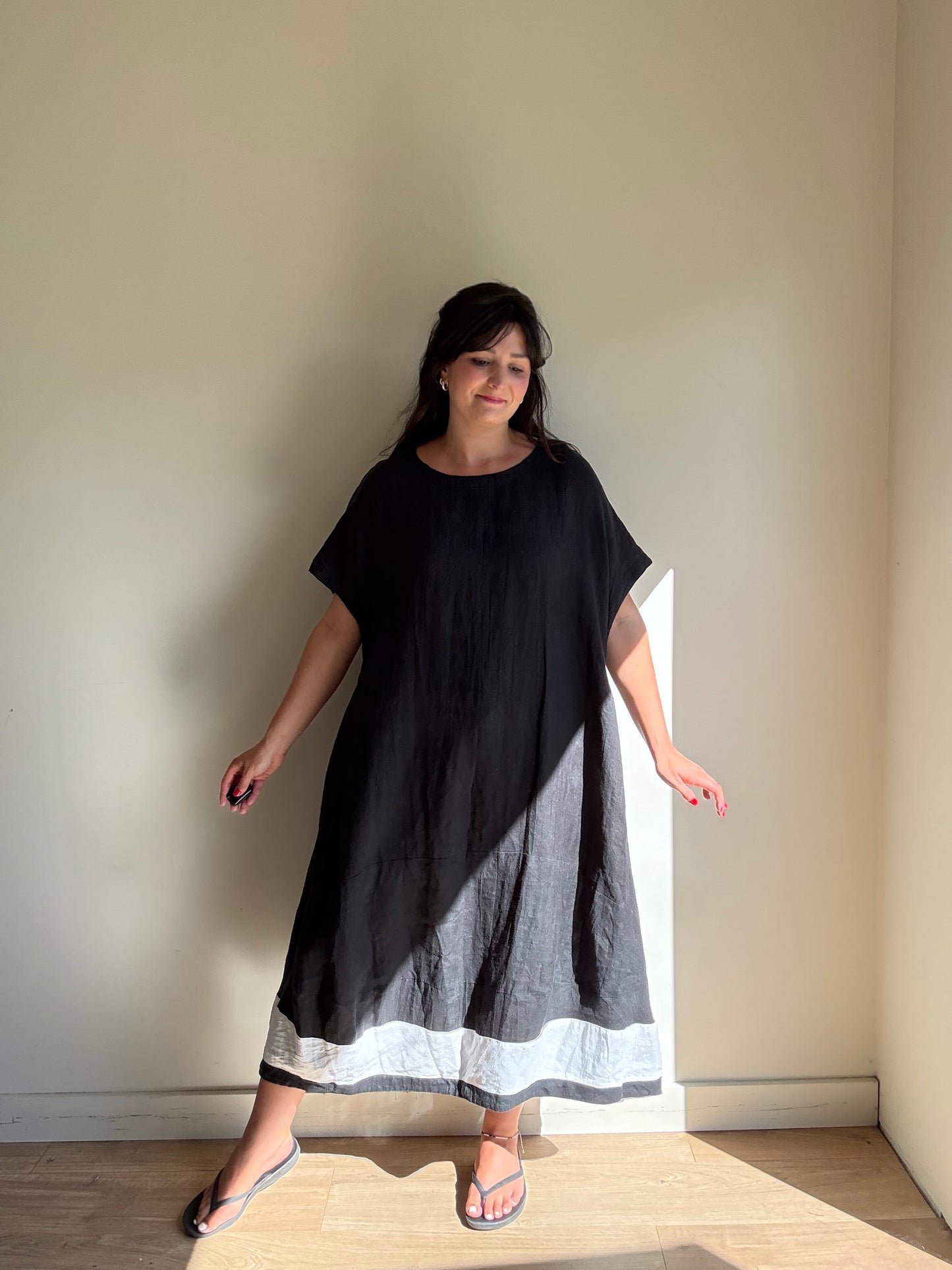Moyuru Linen Cotton Dress, S (Oversized)