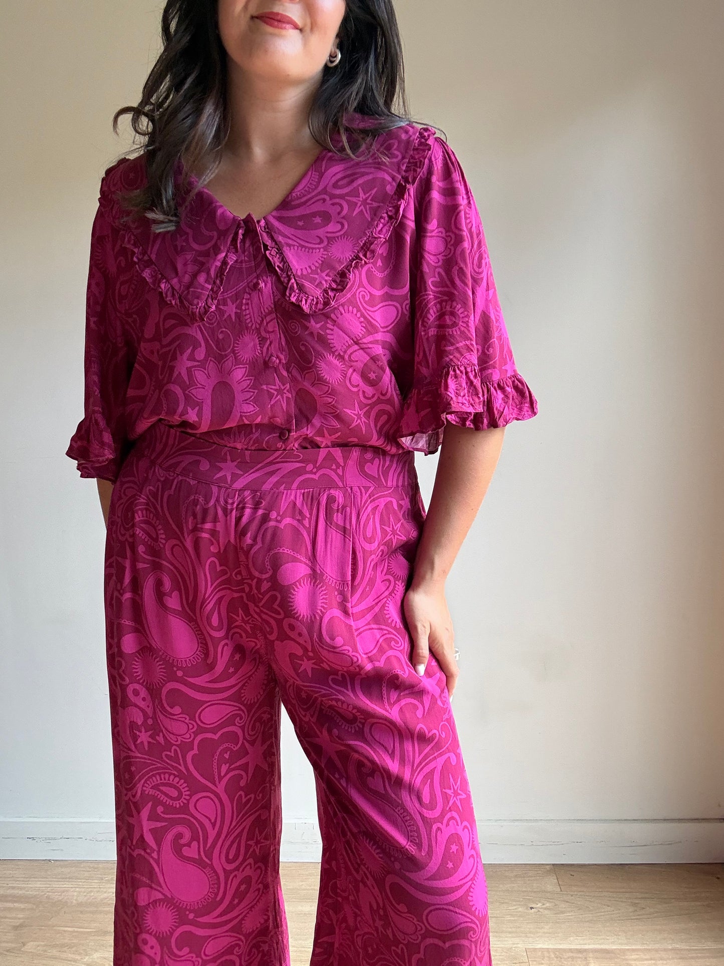 It’s 9pm Collar Blouse and Frill Trousers, 16-18
