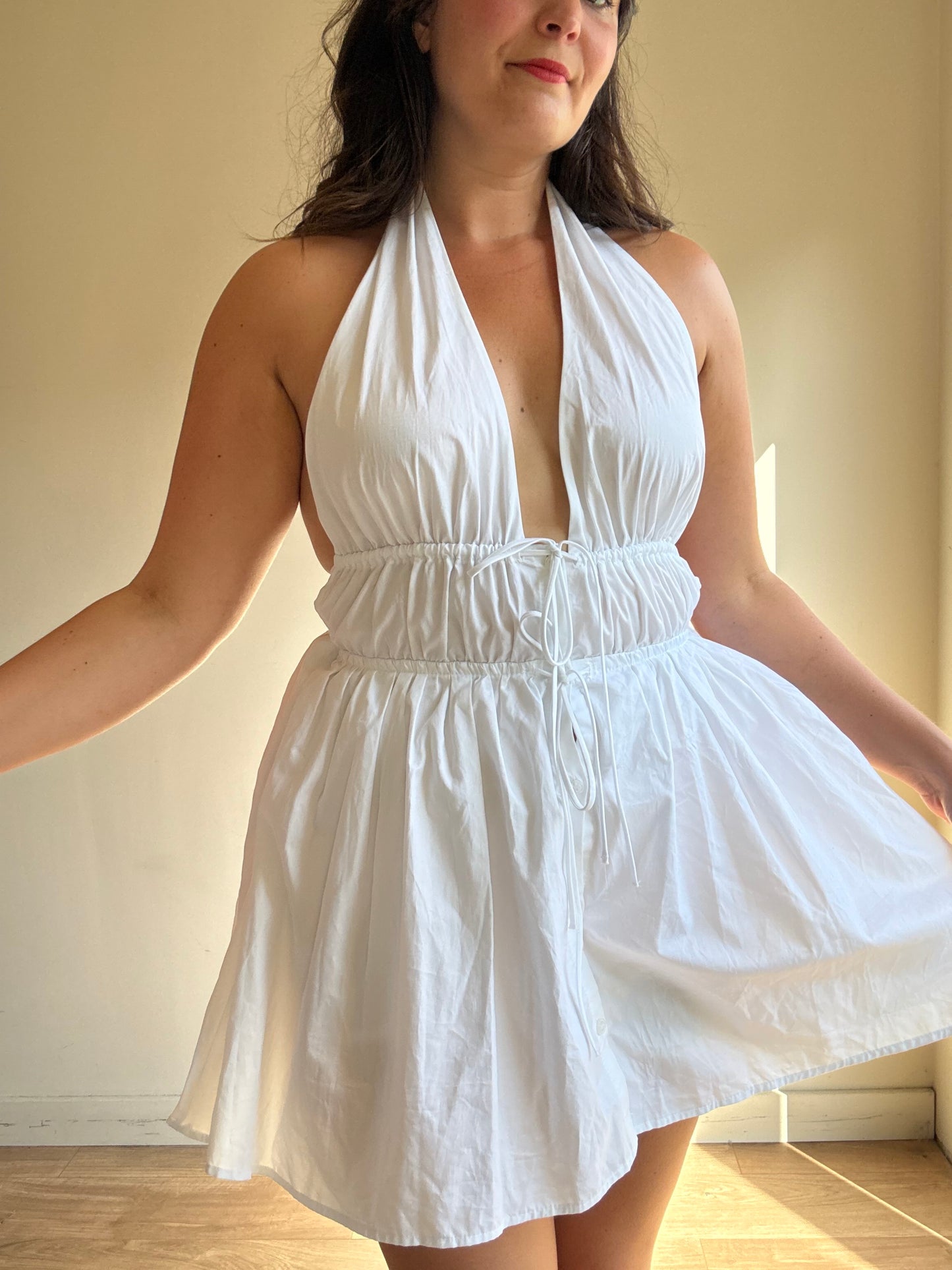 Zara Playsuit Halter Open Back, M