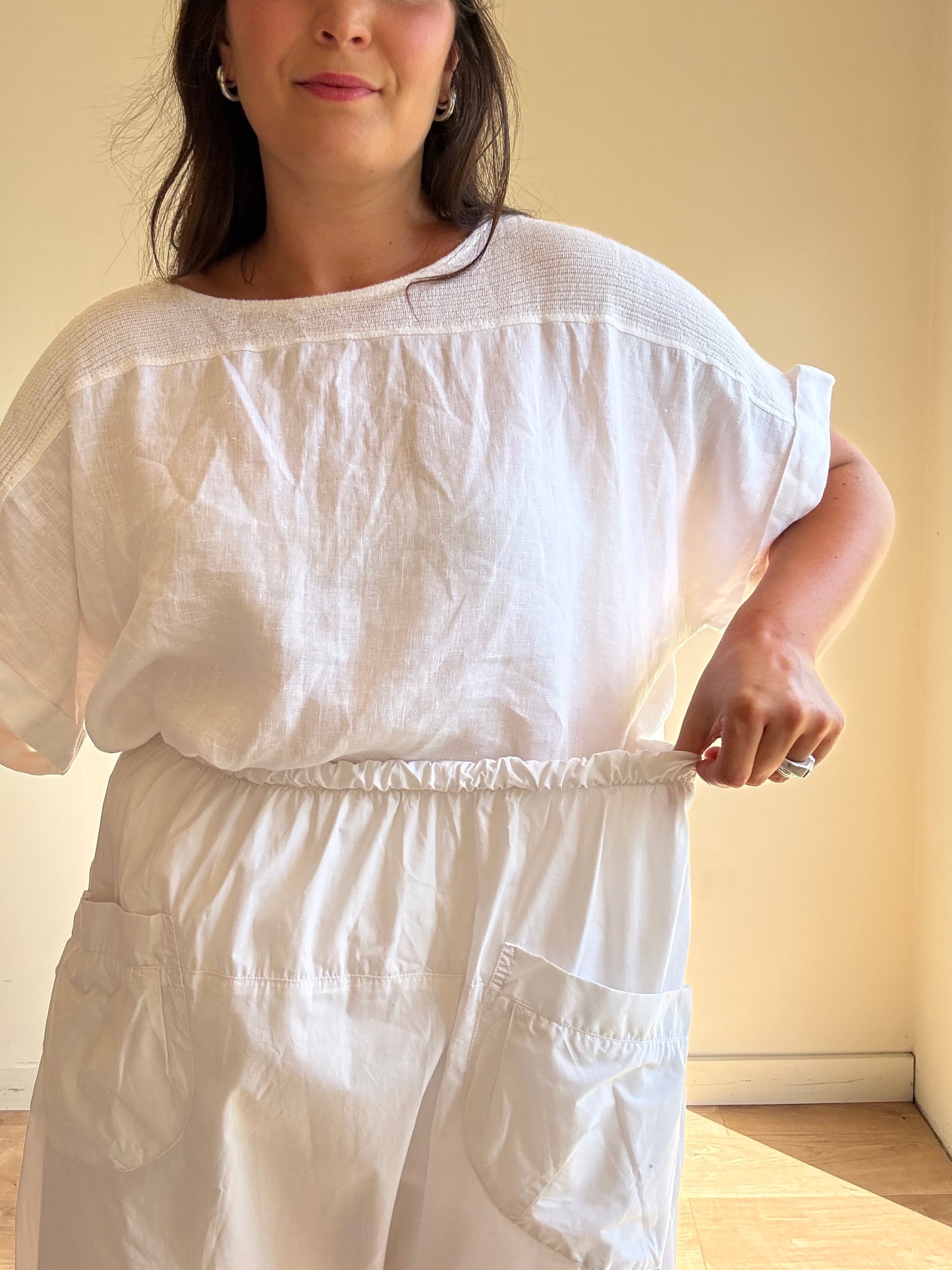 Cotton Poplin Longline Bloomer Shorts, M/L