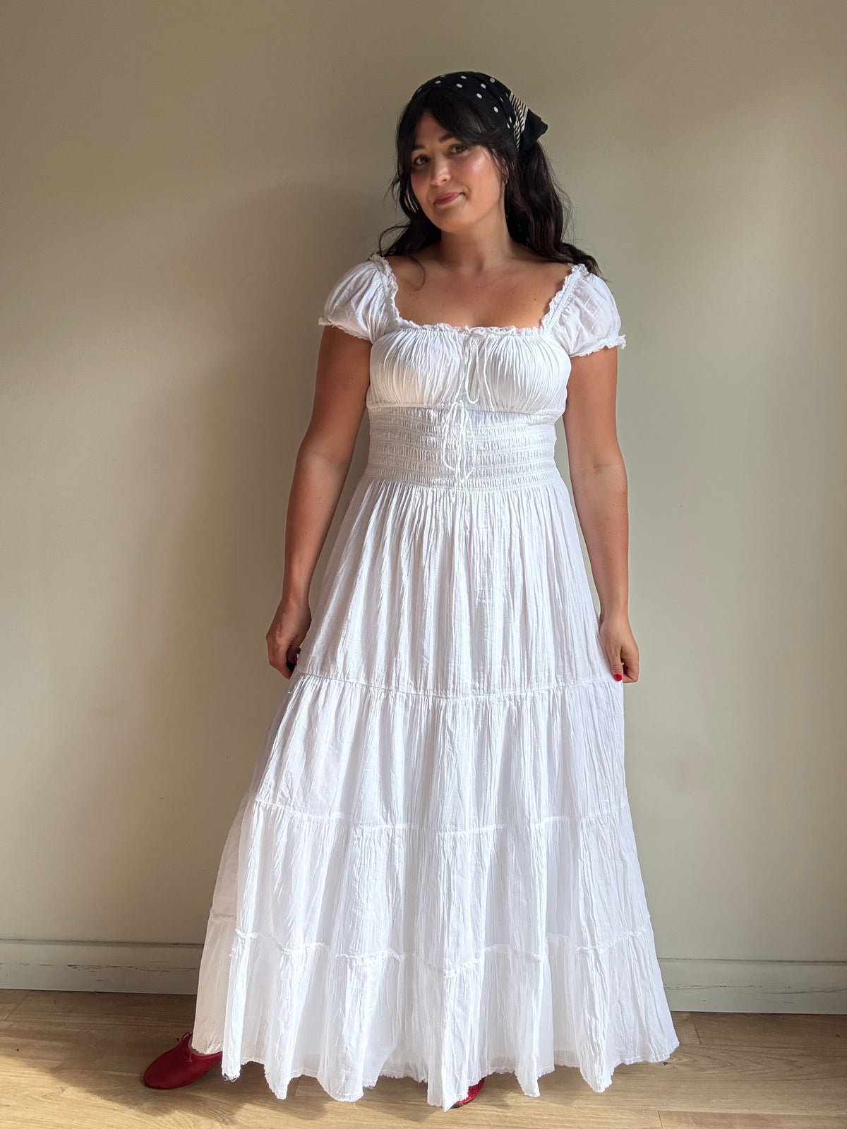 NEW Tiered Smocked Maxi Dress, L
