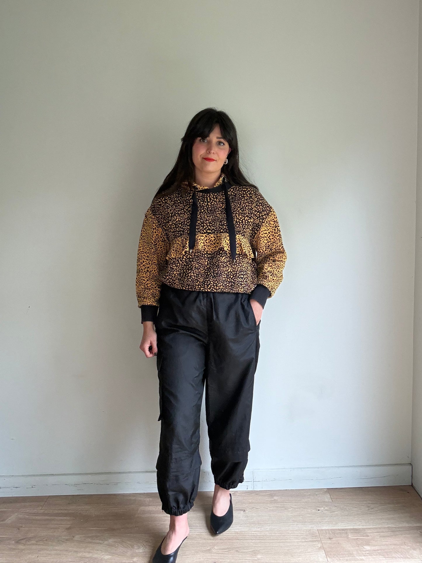 Bimba Y Lola Leopard Print Hooded Jumper, M
