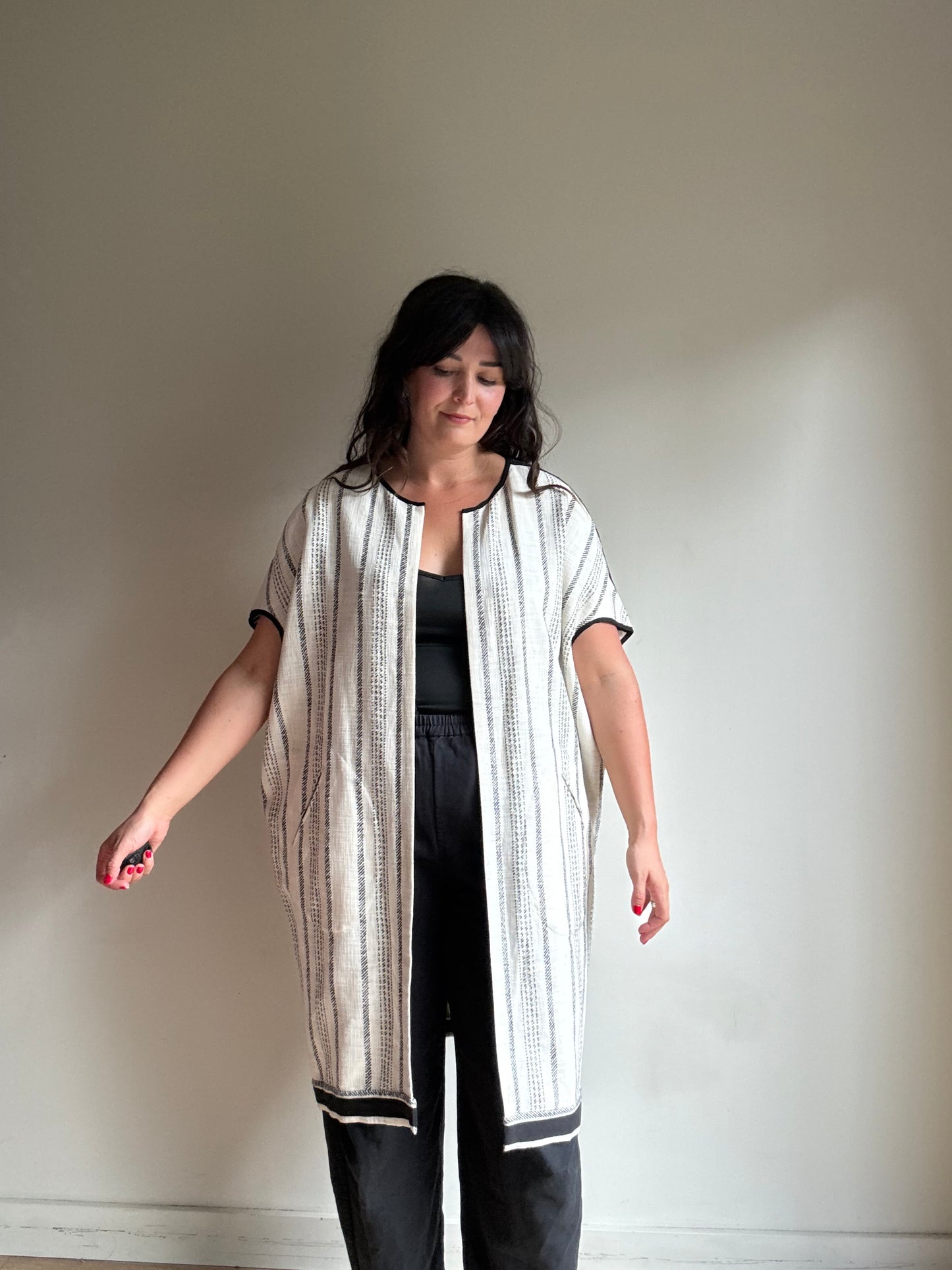Zero + Maria Cornejo Embroidered Tapestry Open Coat, M-L