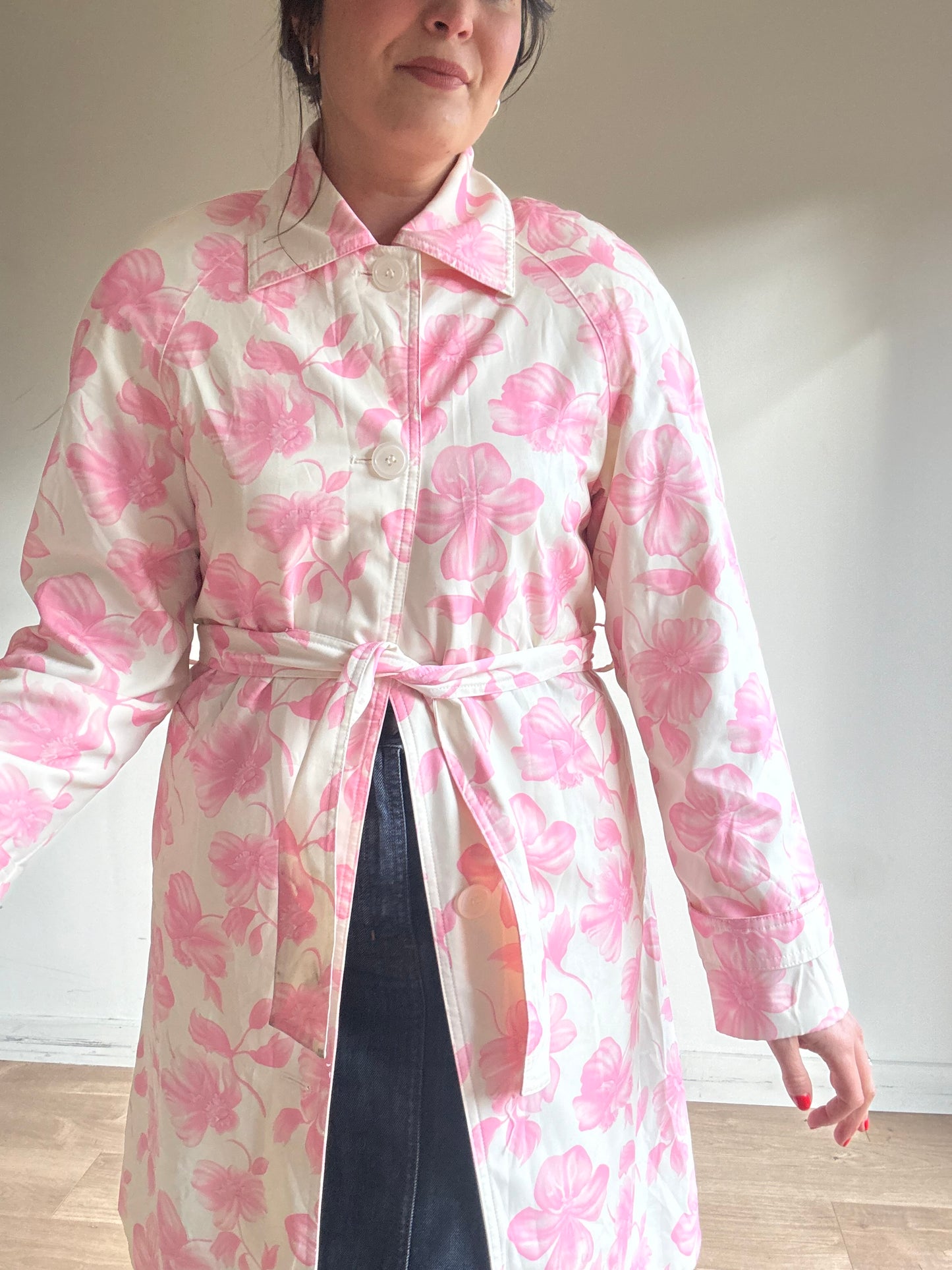 Liz Claiborne 90's Floral Trench, S