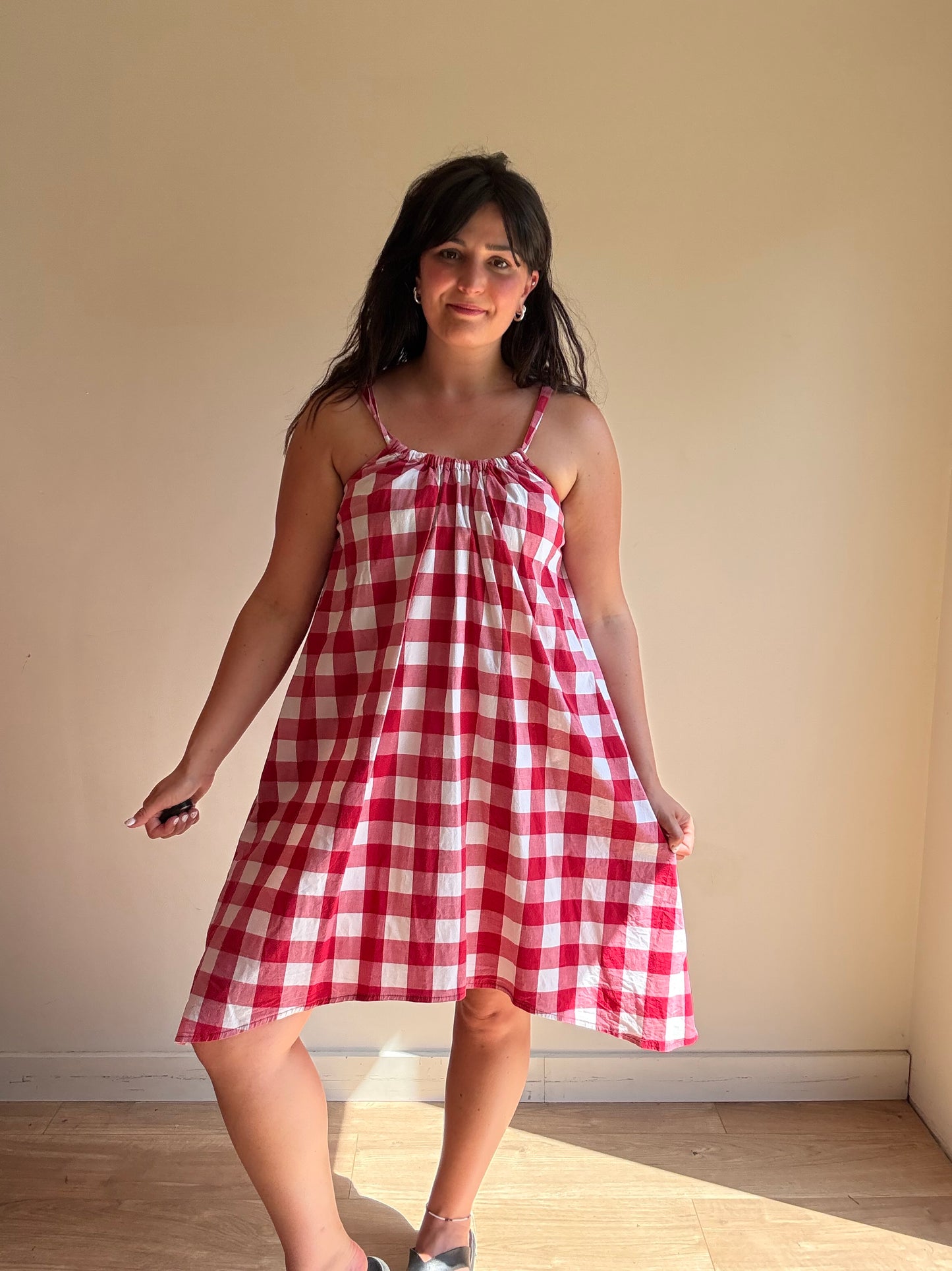 Topshop Gingham Sun Dress, M