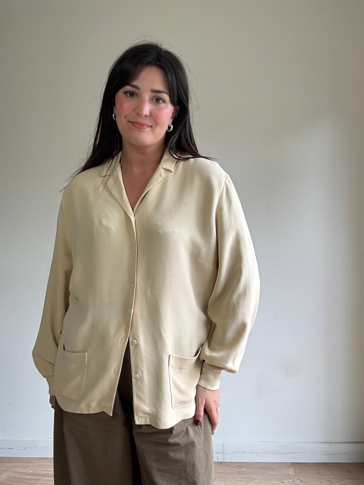 Vintage M&S Silk Shirt, L