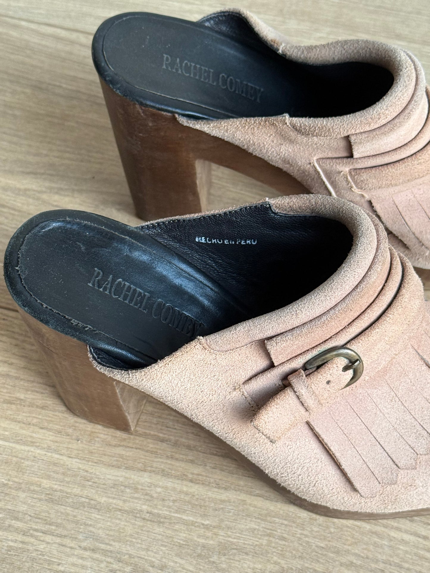 Rachel Comey Suede Tassel Mule Clog Heels, 40