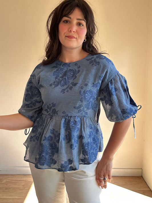 Ted Baker Floral Peplum Top, S