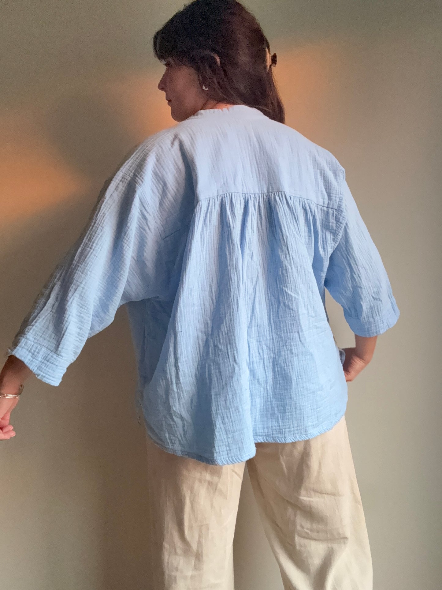 Masscob Cotton Gauze Boxy Blouse, L