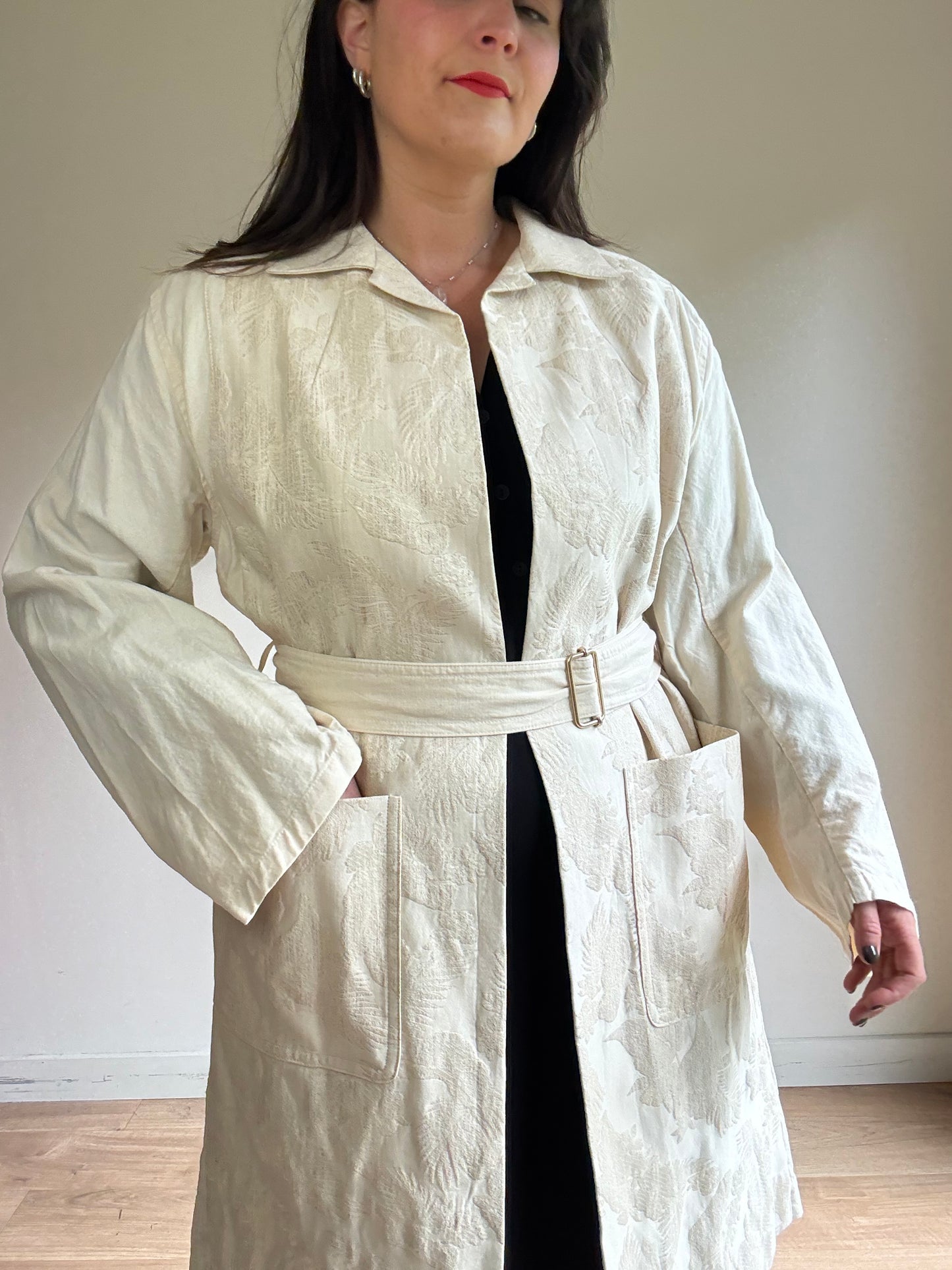 Dries Van Noten Jacquard Belted Jacket, 38